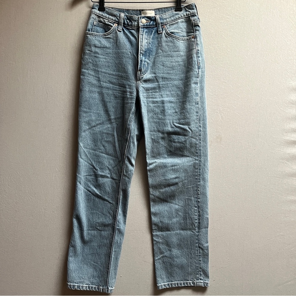 Oak + Fort High Waist Straight Leg Jeans Light Wash Size 28